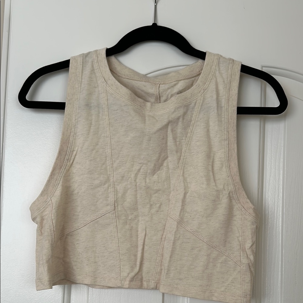 Cream Sleeveless Crop Top